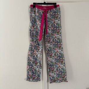 PINK Victoria's Secret Graphic Pajama Pants with Pink Satin Waistband